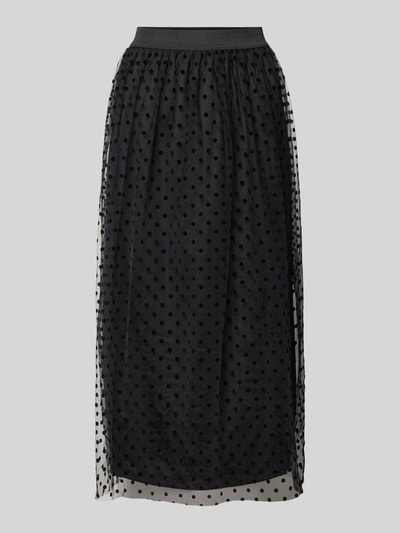 Vero Moda Ausgestellter Midi-Rock mit semitransparenten Oberrock Modell 'NETHA' Black 2