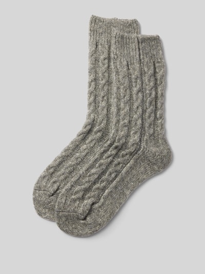 camano Socken mit Zopfmuster Hellgrau 1