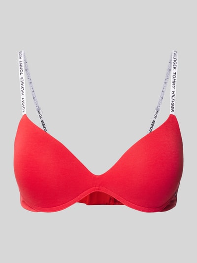 TOMMY HILFIGER Push-up-BH mit Label-Details Modell 'HERITAGE' Rot 1