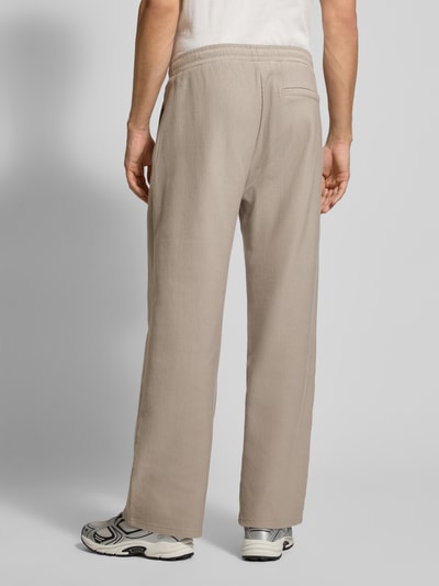 REVIEW Sweatpants in riblook met elastische band Lichtgrijs - 5