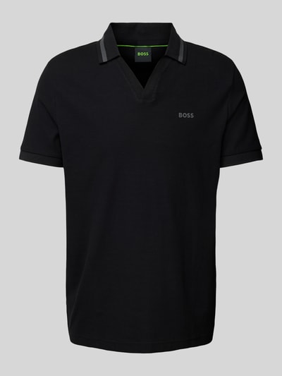 BOSS Green Poloshirt mit Label-Print Black 1