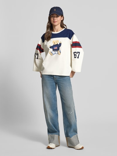 Polo Ralph Lauren bluza o kroju regular fit z nadrukiem polo bear Écru 1