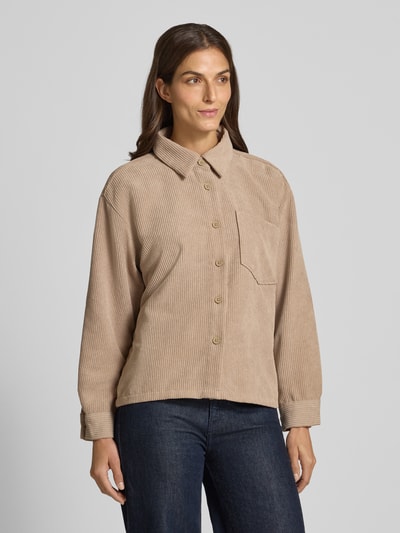 Tom Tailor Denim Boxy Fit Cord-Bluse mit Brusttasche Beige 4
