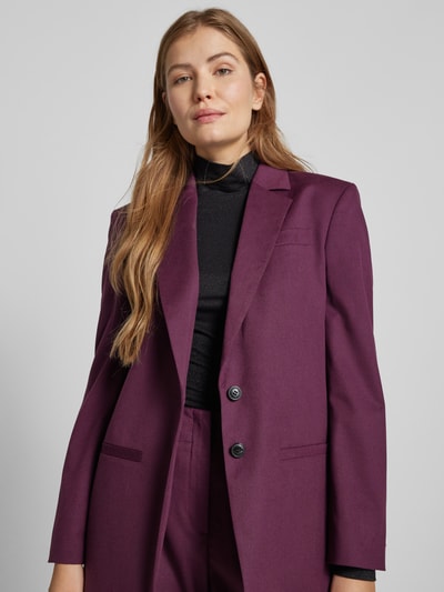 HUGO Blazer met reverskraag, model 'Amyia' Aubergine - 3