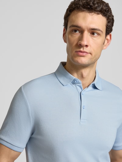 HECHTER PARIS Koszulka polo o kroju slim fit z detalem z logo Jasnoniebieski 3