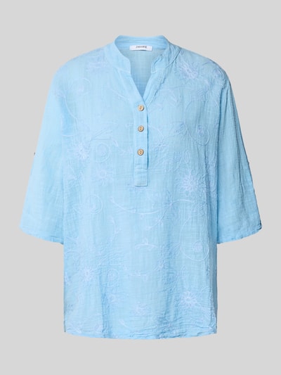 ZABAIONE Relaxed fit blouse met kant, model 'Li' Blauw gemêleerd - 2