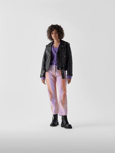 MSGM Straight Fit Jeans mit Brand-Badge Flieder 1