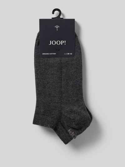 JOOP! Collection Sneakersokken met labelprint Antraciet gemêleerd - 3