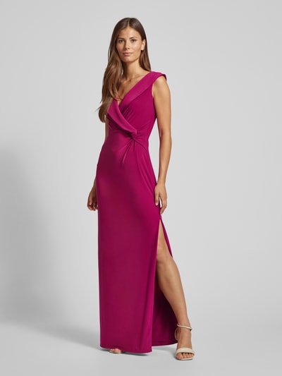 Lauren Ralph Lauren Abendkleid mit Knoten-Detail Modell 'LEONIDAS' Kirsche 1