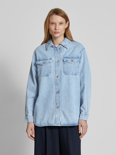 Vero Moda Loose Fit Jeanshemd aus Baumwoll-Mix Modell 'NAYA' Hellblau 4