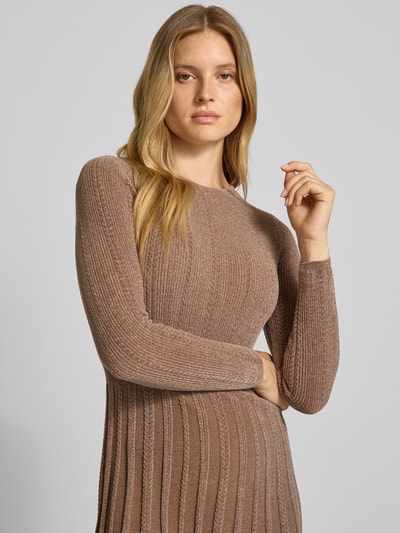 GUESS Minikleid mit Rundhalsausschnitt Modell 'MORGAN' Taupe 3