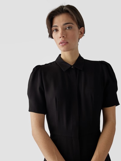 Theory Seidenkleid mit Umlegekragen Schwarz 3