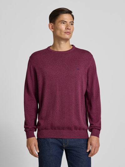 Fynch-Hatton Gebreide pullover met ronde hals Bordeaux - 4