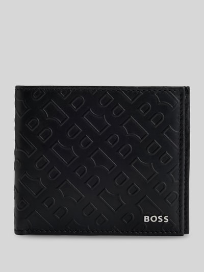 BOSS Portfel z naturalnej koziej skóry Czarny 1