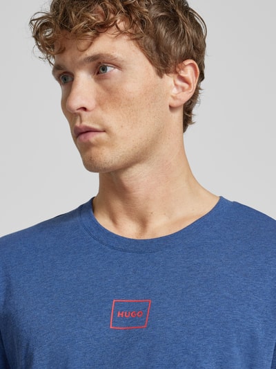 HUGO T-shirt met labelprint, model 'Laze' Marineblauw - 3