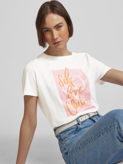 COMMA T-Shirt mit Statement-Print Weiss 3