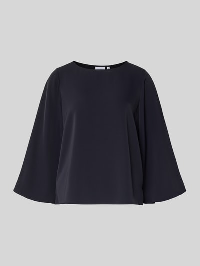 Produktfoto, Blusenshirt mit Rundhalsausschnitt von comma, ciemnogranatowy materiał-mix z domieszką stretchu, luźny krój, długość tyłu 59 cm, długość rękawa 52 cm