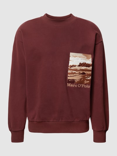 Marc O'Polo Sweatshirt mit Logo-Stitching Modell 'Placed Artwok Sweat' Bordeaux Rot 2