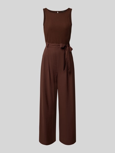 Zero Relaxed fit jumpsuit met viscose en een tailleband Middenbruin - 2