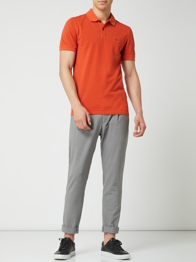 BOSS Orange Slim fit poloshirt van piqué, model 'Prime' Rood - 1