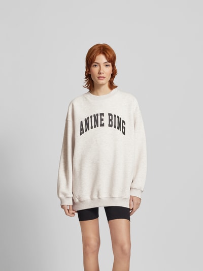 Anine Bing Oversized Sweatshirt mit Label-Print Weiss 4