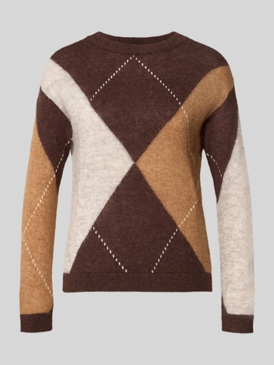 s.Oliver BLACK LABEL Pullover van mix van wol en alpaca Donkerbruin - 1