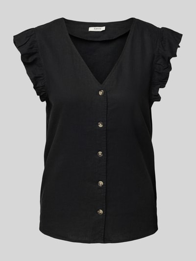 B.Young Regular fit linnen blousetop met V-hals, model 'FALAKKA' Zwart - 2