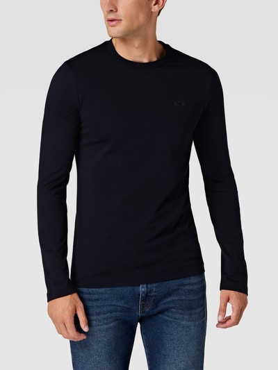 Emporio Armani Longsleeve aus Baumwolle mit Label-Applikation  Marine 4