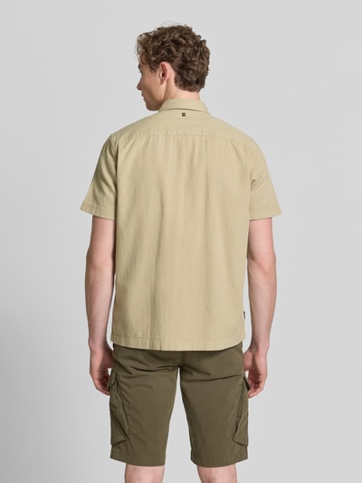 PME Legend regular fit vrijetijds-overhemd met kentkraag en borstzak Zand - 5