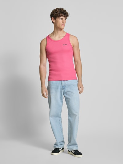 REVIEW Tanktop mit Label-Stitching Pink 1