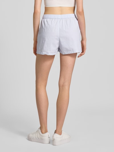 Review Korte broek met labeldetail Bleu - 5