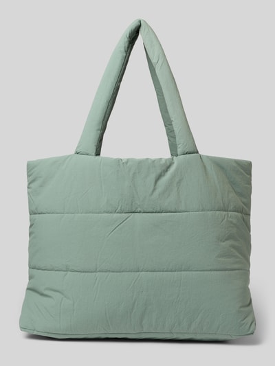 Produktfoto, shopper w kolorze jasnej mięty, pikowanie, detal z logo, uchwyt, torba shopper mit Label-Detail Modell 'SASJA' od MSCH COPENHAGEN, główna przegroda z zapięciem na zatrzask, szerokość w rozmiarze 1: 47 cm, długość w rozmiarze 1: 35 cm, głębokość w rozmiarze 1: 20 cm, długość paska na ramię: 62 cm