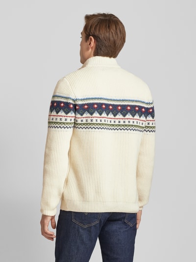 RAGMAN Wollen pullover met ribboorden Offwhite - 5