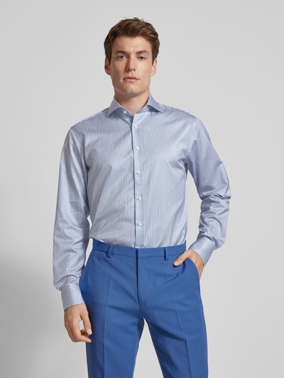 Stenstroms Slim fit zakelijk overhemd met haaikraag Blauw - 4