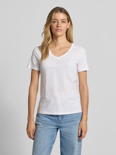 Tom Tailor Regular Fit T-Shirt aus reiner Baumwolle Weiss 4