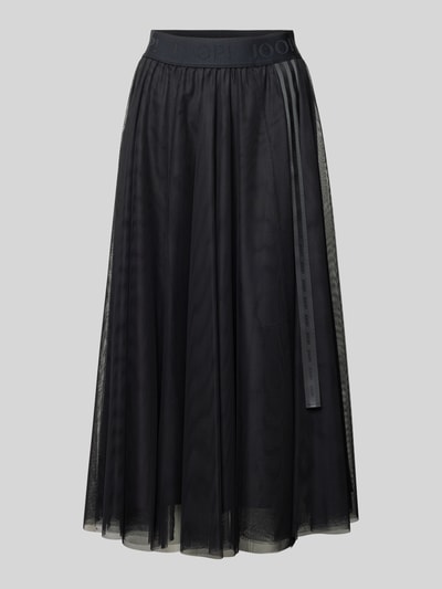 JOOP! Midirok met label in band, model 'Fridi' Zwart - 2