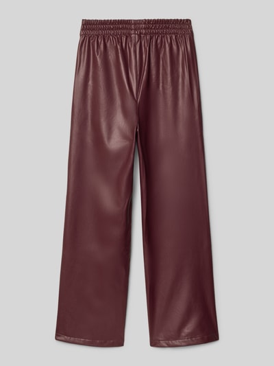 s.Oliver RED LABEL Spodnie szerokie z imitacji skóry Bordowy 3