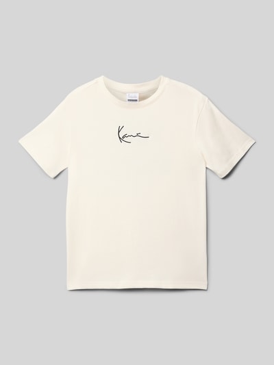 KARL KANI T-Shirt aus reiner Baumwolle mit Logo-Print Weiss 1