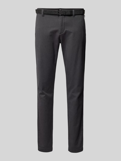 Tom Tailor Slim leg chino met riem  Donkergrijs - 2