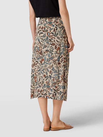 Jake*s Collection Midirok met diep loopsplit, model 'DrapeSkirt' Ecru - 5