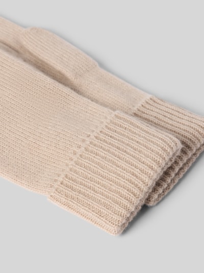 Christian Berg Woman Handschuhe aus reinem Kaschmir mit gerippten Abschlüssen Beige 2