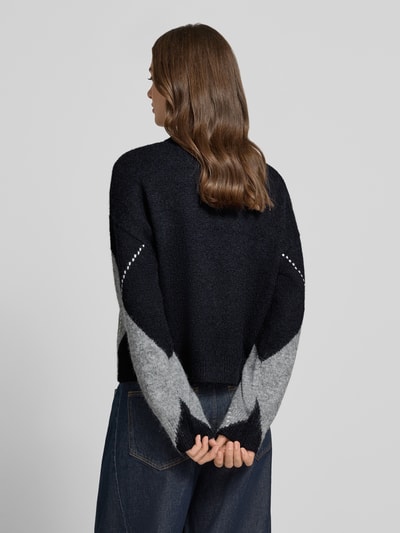 Jake*s Casual Regular Fit Pullover aus Wollmix Dunkelblau 5