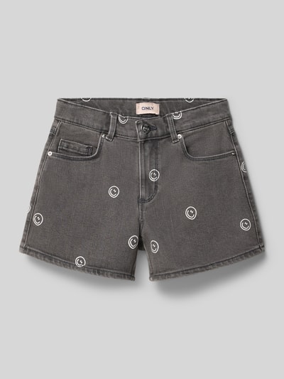 ONLY Regular Fit Jeansshorts aus Baumwoll-Mix Modell 'BLAIR' Hellgrau Melange 1