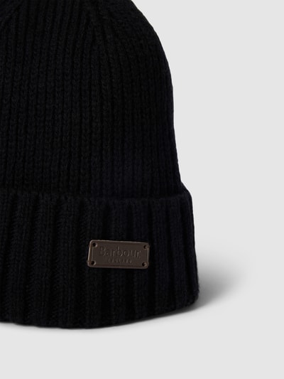 Barbour Beanie mit Label-Patch Modell 'Carlton' Black 2