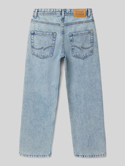 Produktfoto, Straight Fit Jeans im 5-Pocket-design Modell 'Chris' von Jack & Jones aus reiner Baumwolle in hellem Blau, Rückansicht, kinderfreundliches Design