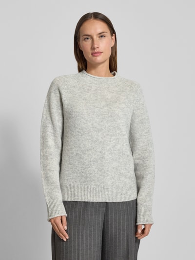 BOSS Orange Regular Fit Strickpullover aus Woll-Mix mit Alpaka Modell 'C_FESPERANASY' Hellgrau Melange 4