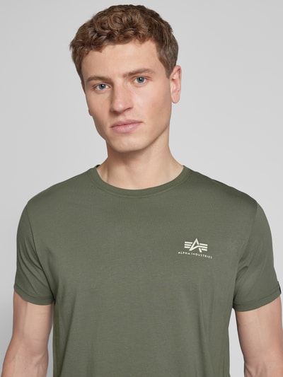 Alpha Industries T-shirt met labelprint Groen - 3
