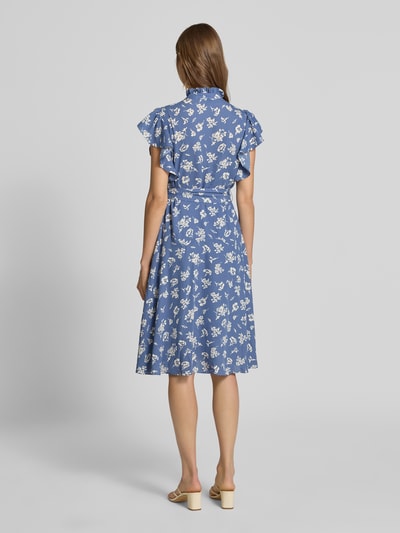 Lauren Ralph Lauren Knielange jurk met strikceintuur, model 'PRATIKA' Lichtblauw - 5