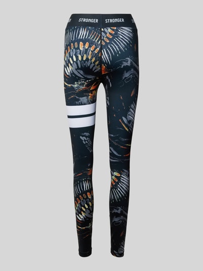 Stronger Sportleggings mit Motiv-Print BLACK 3