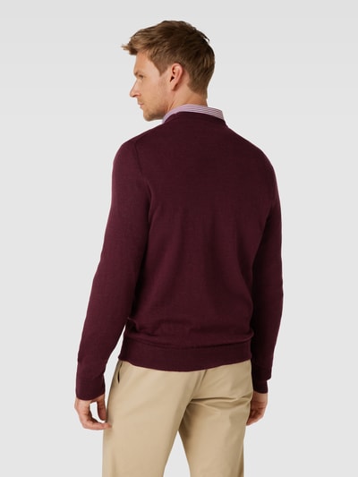 Polo Ralph Lauren Strickpullover mit Label-Stitching Bordeaux 5